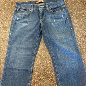 Old Navy Dark Blue Cropped Denim Jeans with Contrast Stitching